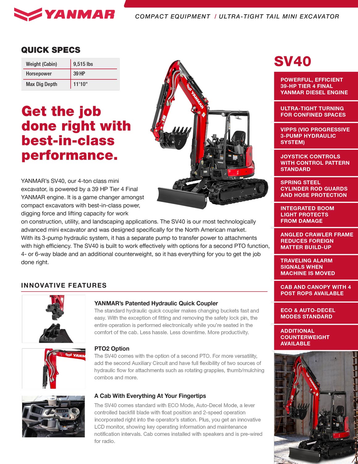 image of Yanmar SV40 excavator